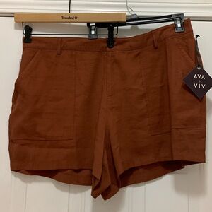 3/$15 NWT Ava & Viv size 2X brown high rise shorts
